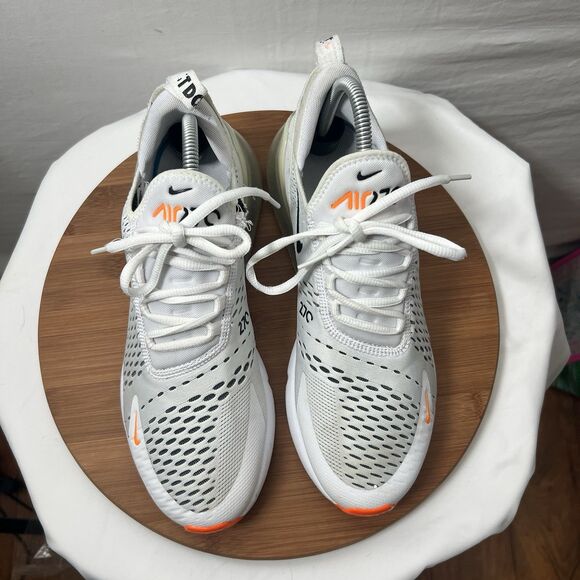 Nike Air Max 270 White Black Orange Men’s Size 9 Shoes- See Description For Flaw - Picture 6 of 9